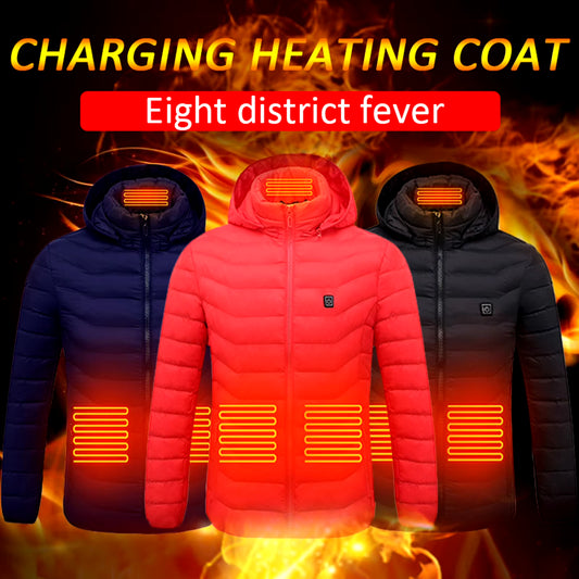 Men'S Women'S USB Heated Jackets Winter Outdoor Electric Heating Jackets Warm Thermal Coat Clothing Heatable Vest Black Blue Red